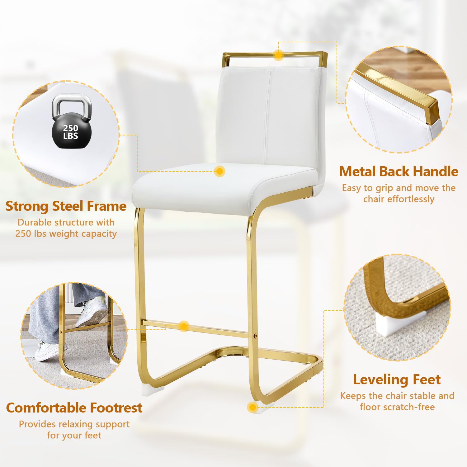 Counter Height Bar Stools Set of 3
