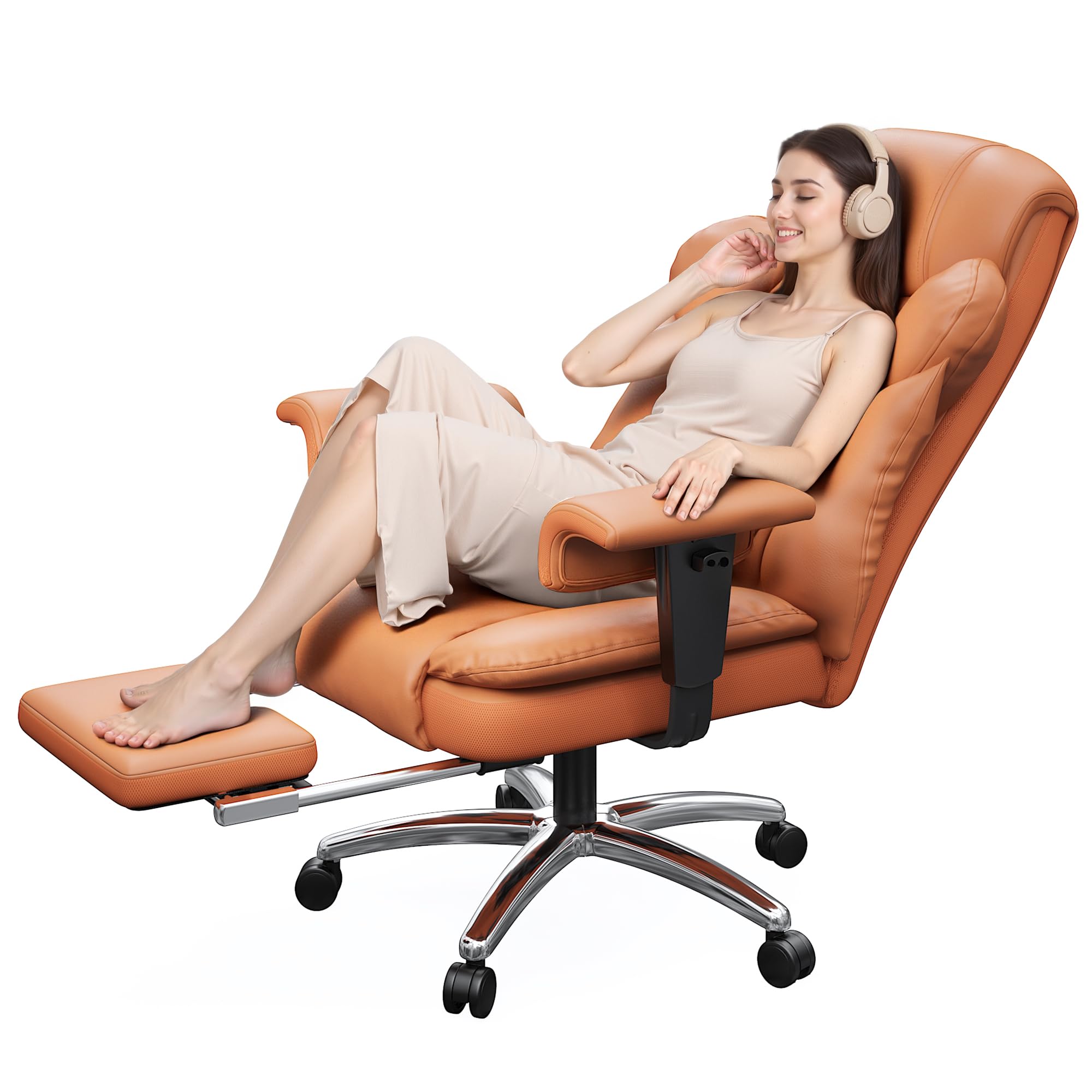 Ergonomic Executive Office Chair with Footrest