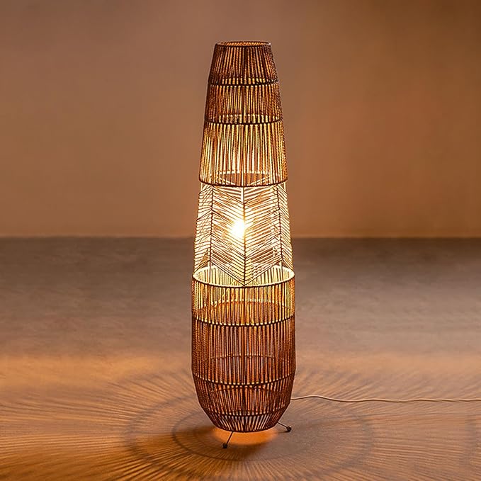 Hand-Woven Bamboo Floor Lamp