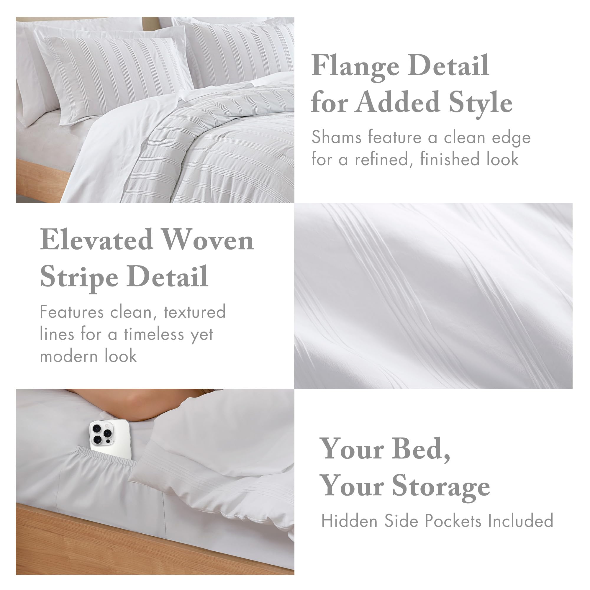 Logan Striped Comforter Set King 7-Piece