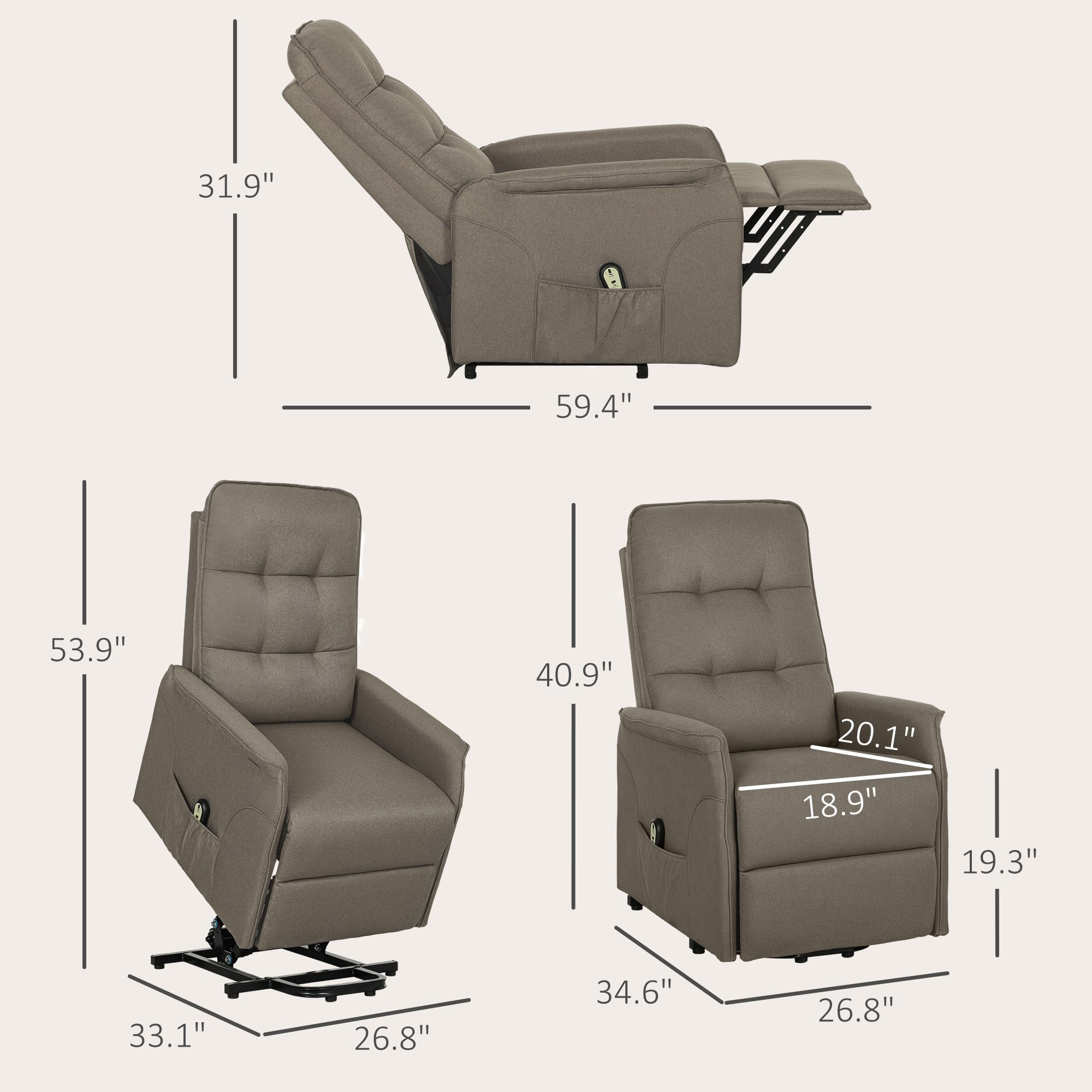 Power Lift Recliner Chair with Remote Control