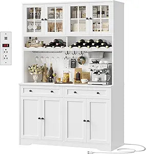 Kitchen Pantry Cabinet with Charging Station
