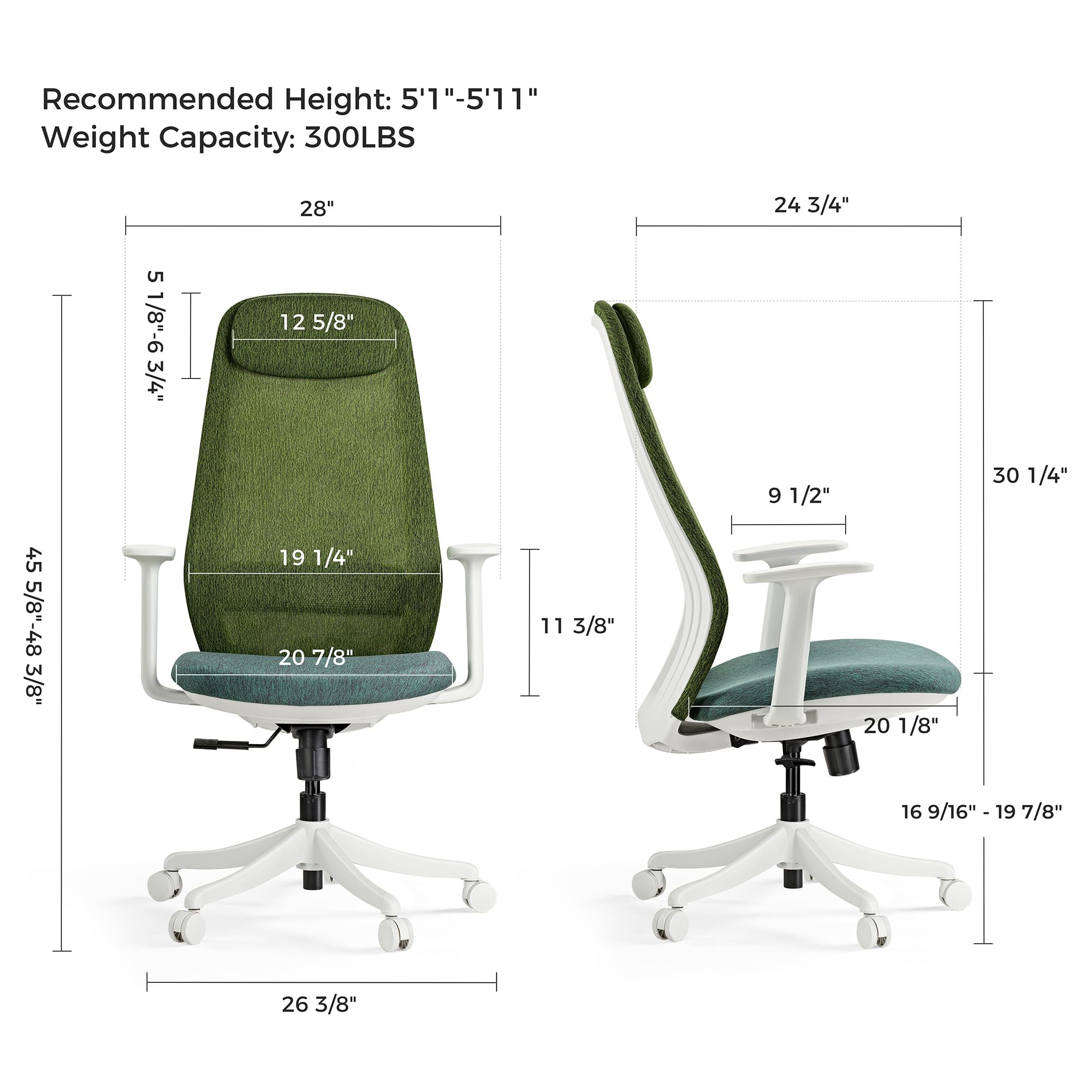 Mesh Office Chair with Adjustable Headrest and Lumbar Support