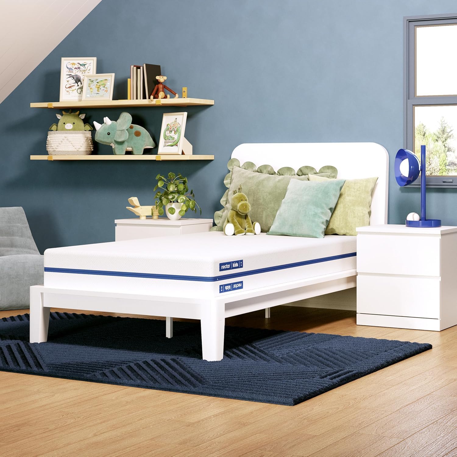 Twin Kids Mattress with Bamboo Bed Frame