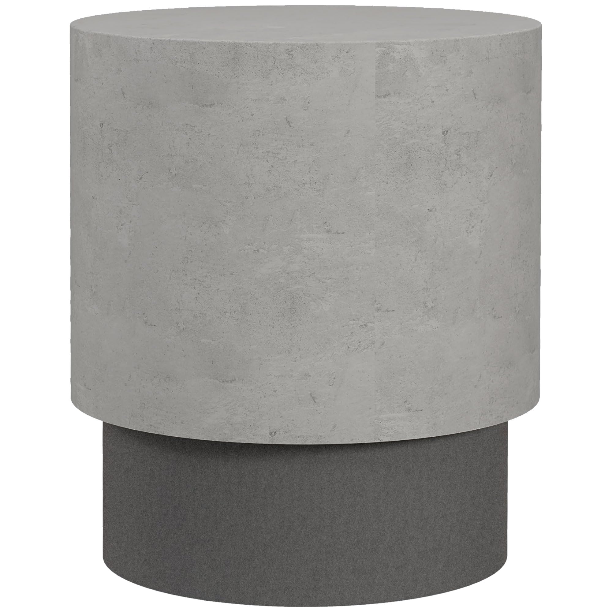 Concrete Finish Round End Table with Adjustable Feet