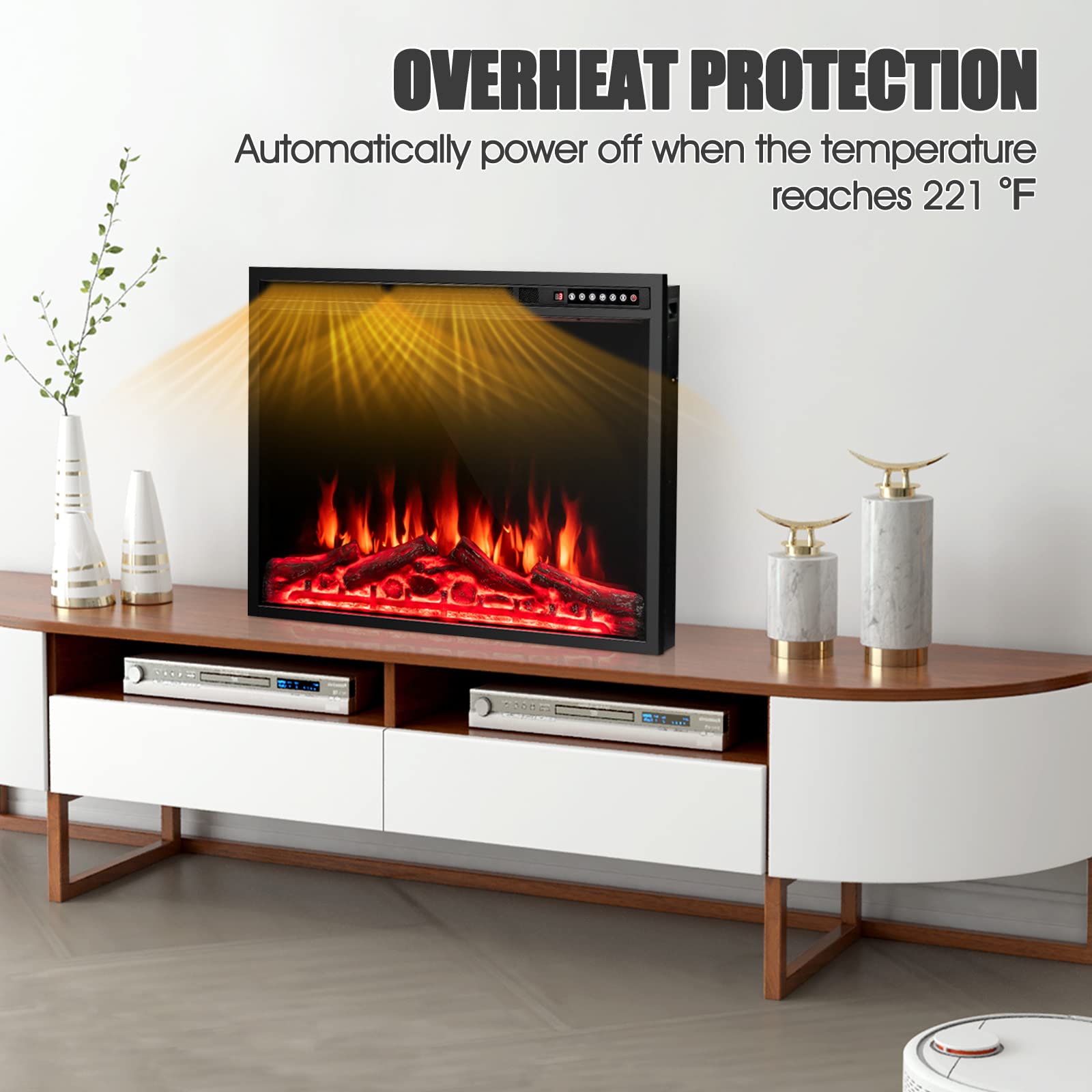 34-Inch Electric Fireplace with Remote Control