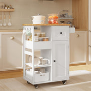Kitchen Island Cart on Wheels with Drawers and Doors