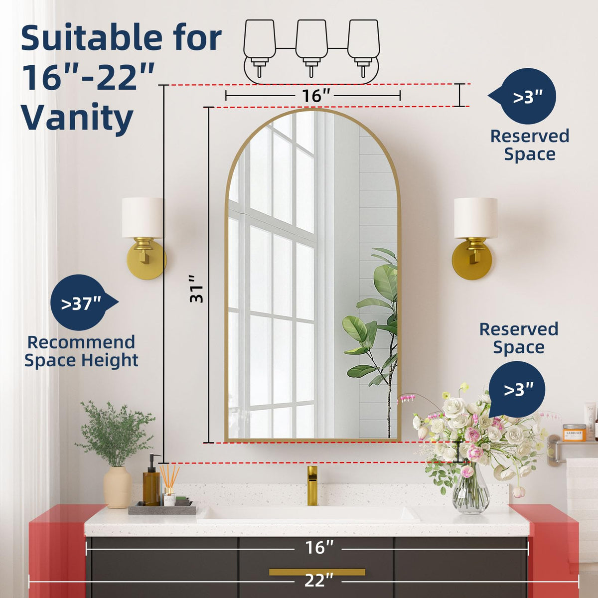 Arched Medicine Cabinet with Adjustable Shelves