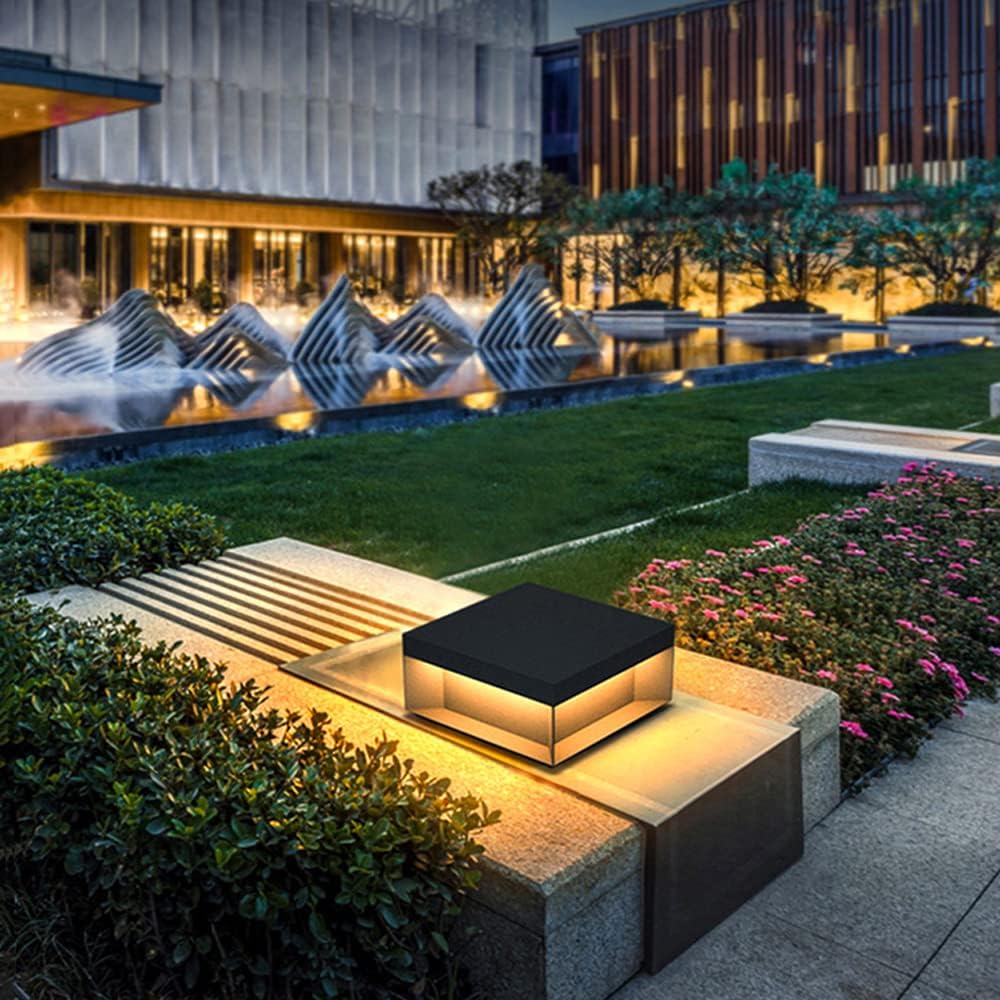 Square Outdoor Post Light - LED Pillar Lamp