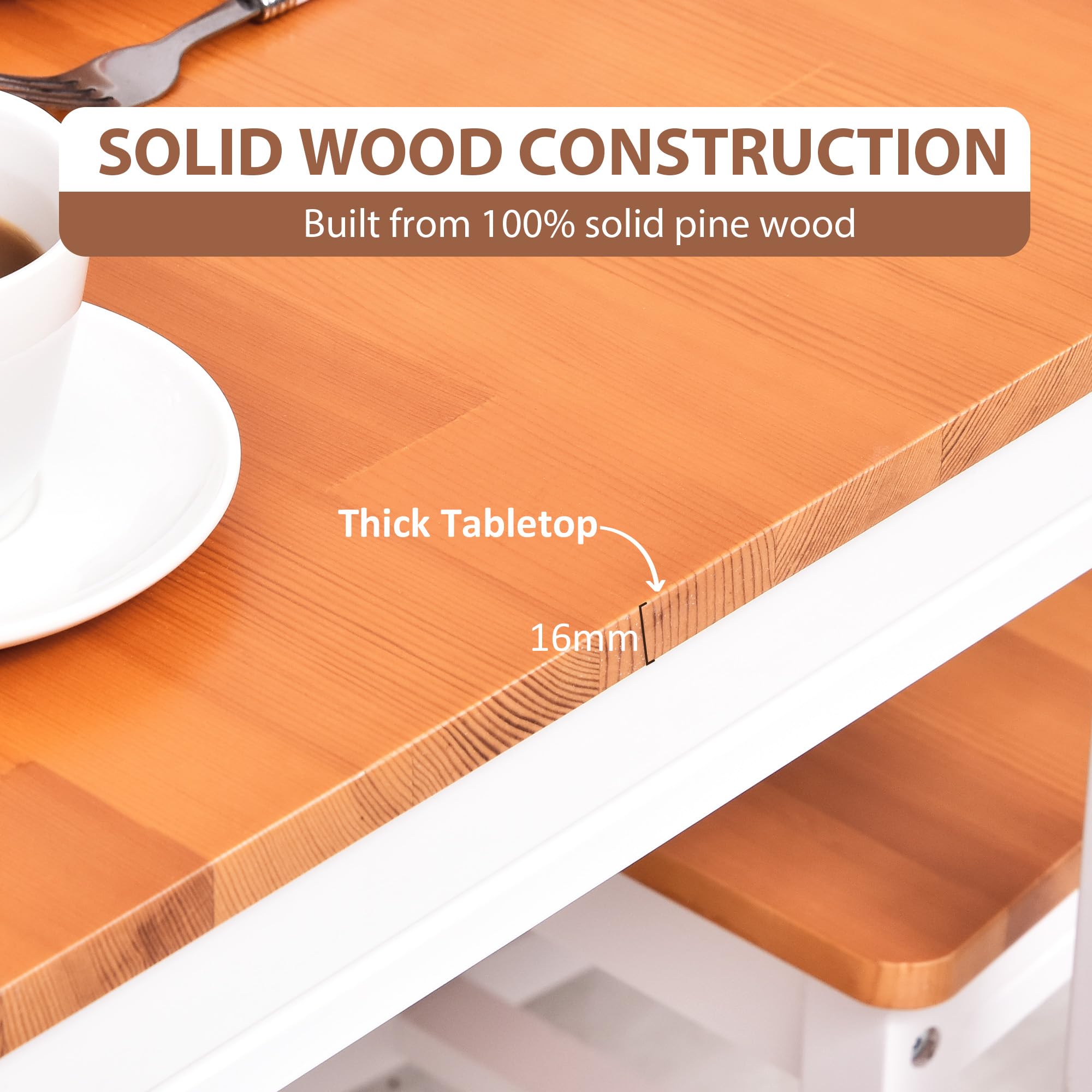 5 Piece Dining Table Set for 4 with Chairs