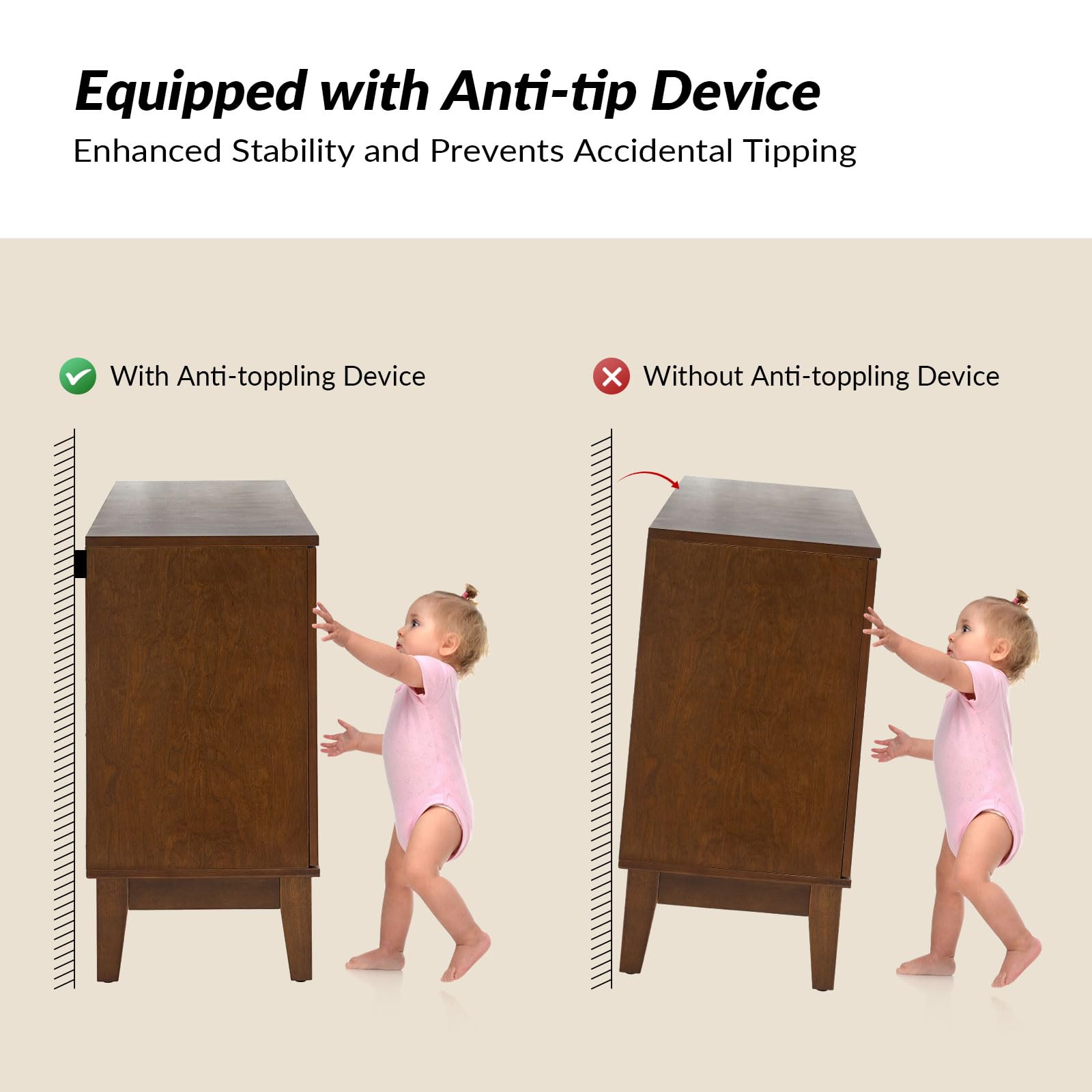 Walnut Sideboard Buffet Cabinet 60"