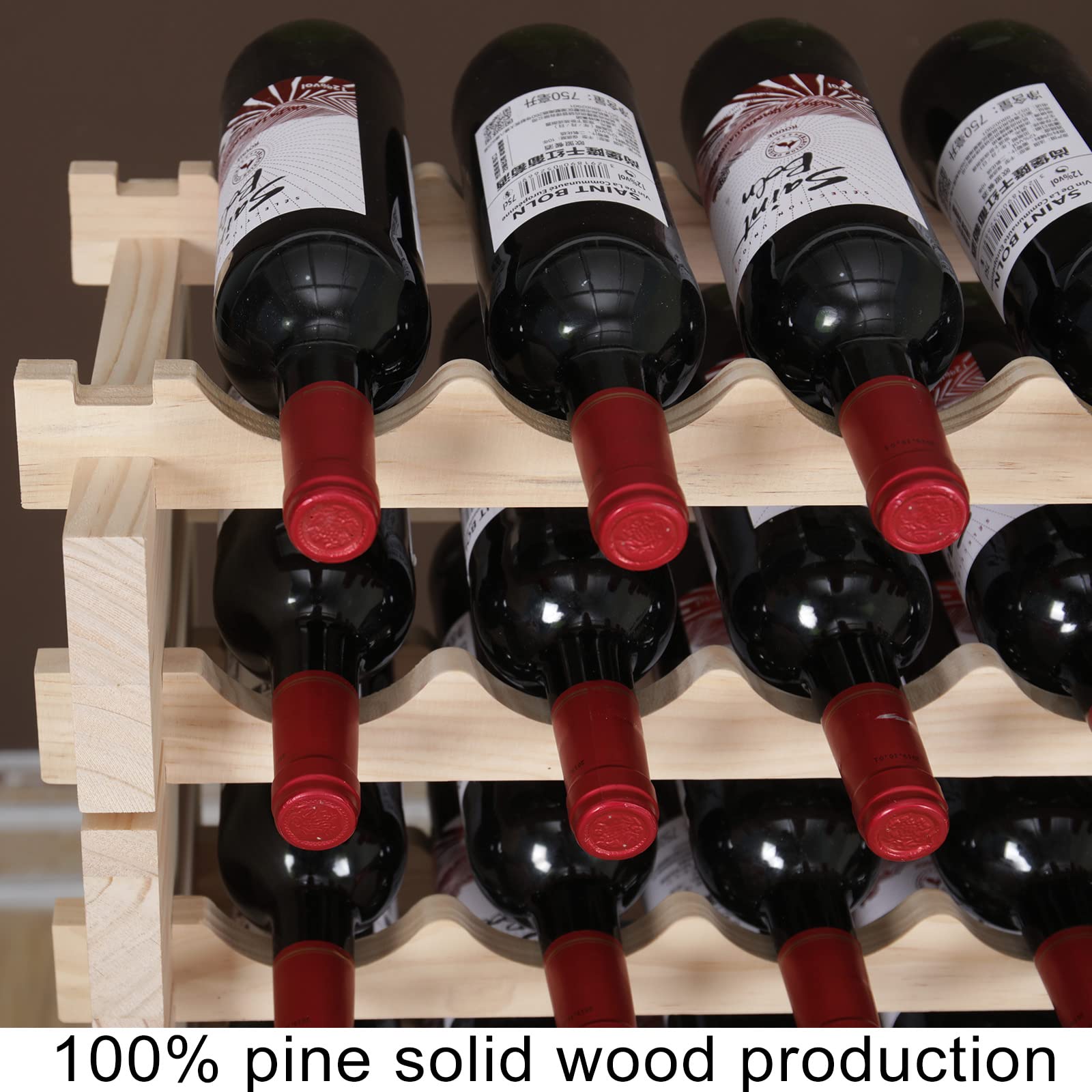 80-Bottle Wooden Wine Rack Cabinet