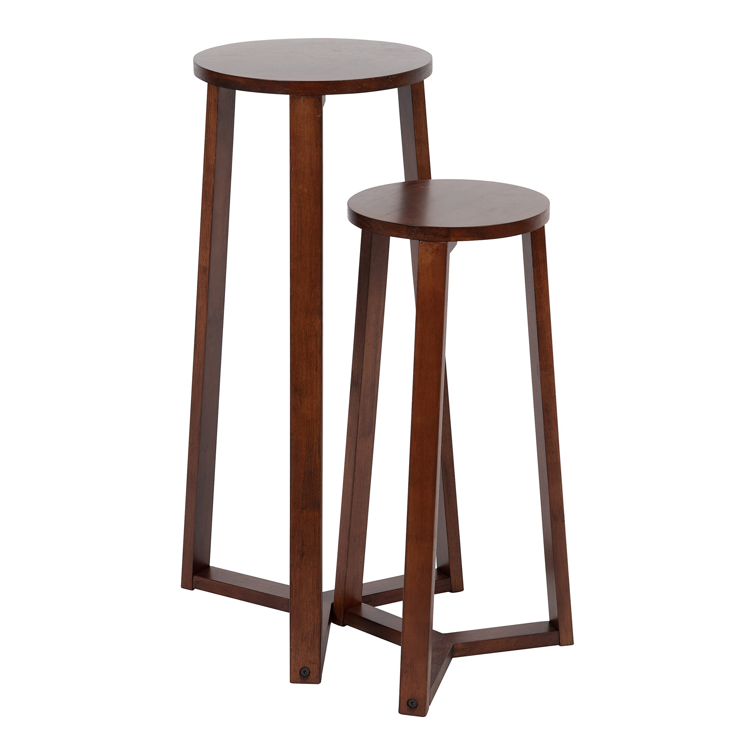 Kate and Laurel Rioux Modern Nesting Tables, Set of 2, Walnut Brown, Transitional Side Tables with Nesting Design for Stylish and Functional Home Decor