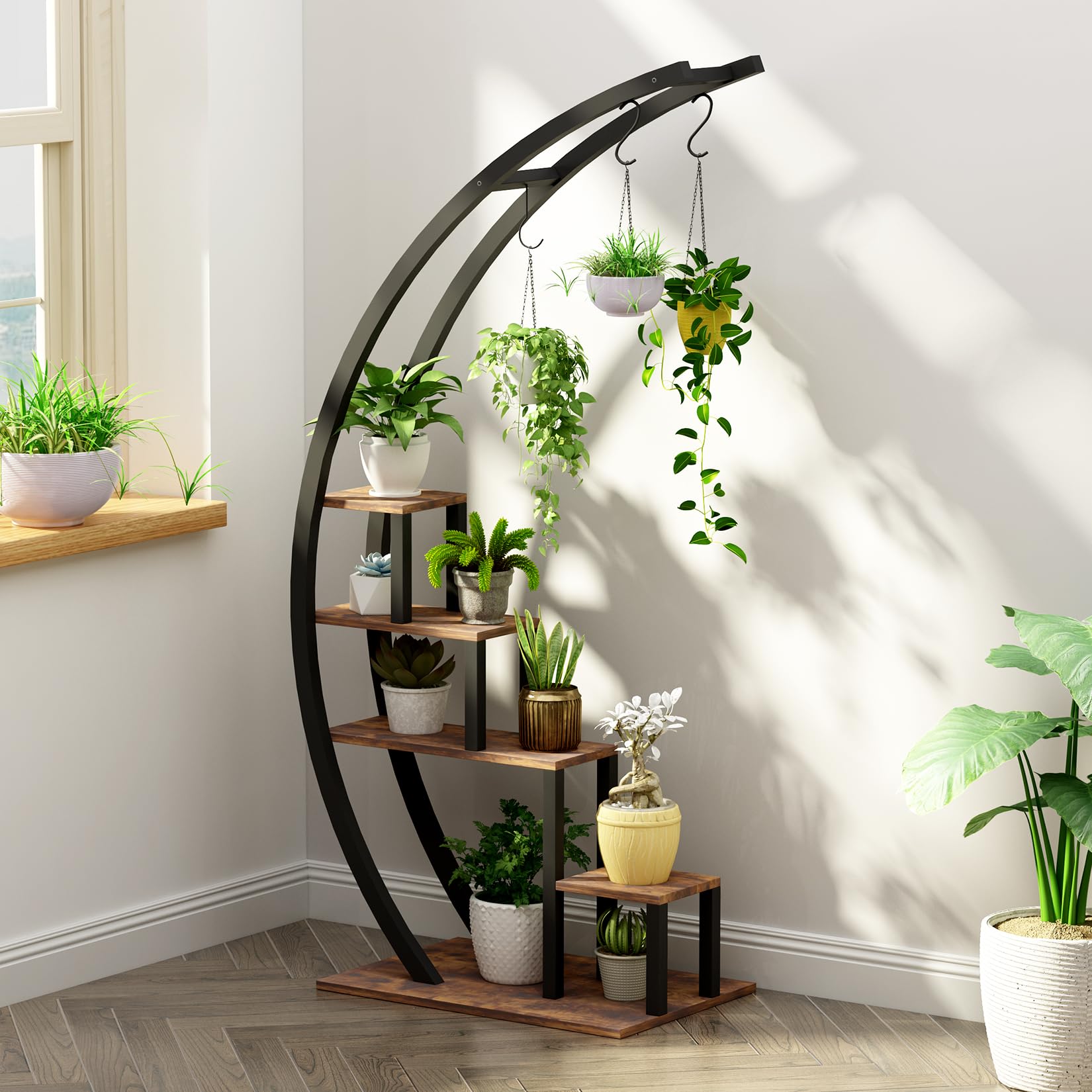 5 Tier Half Moon Plant Stand 2 Pack