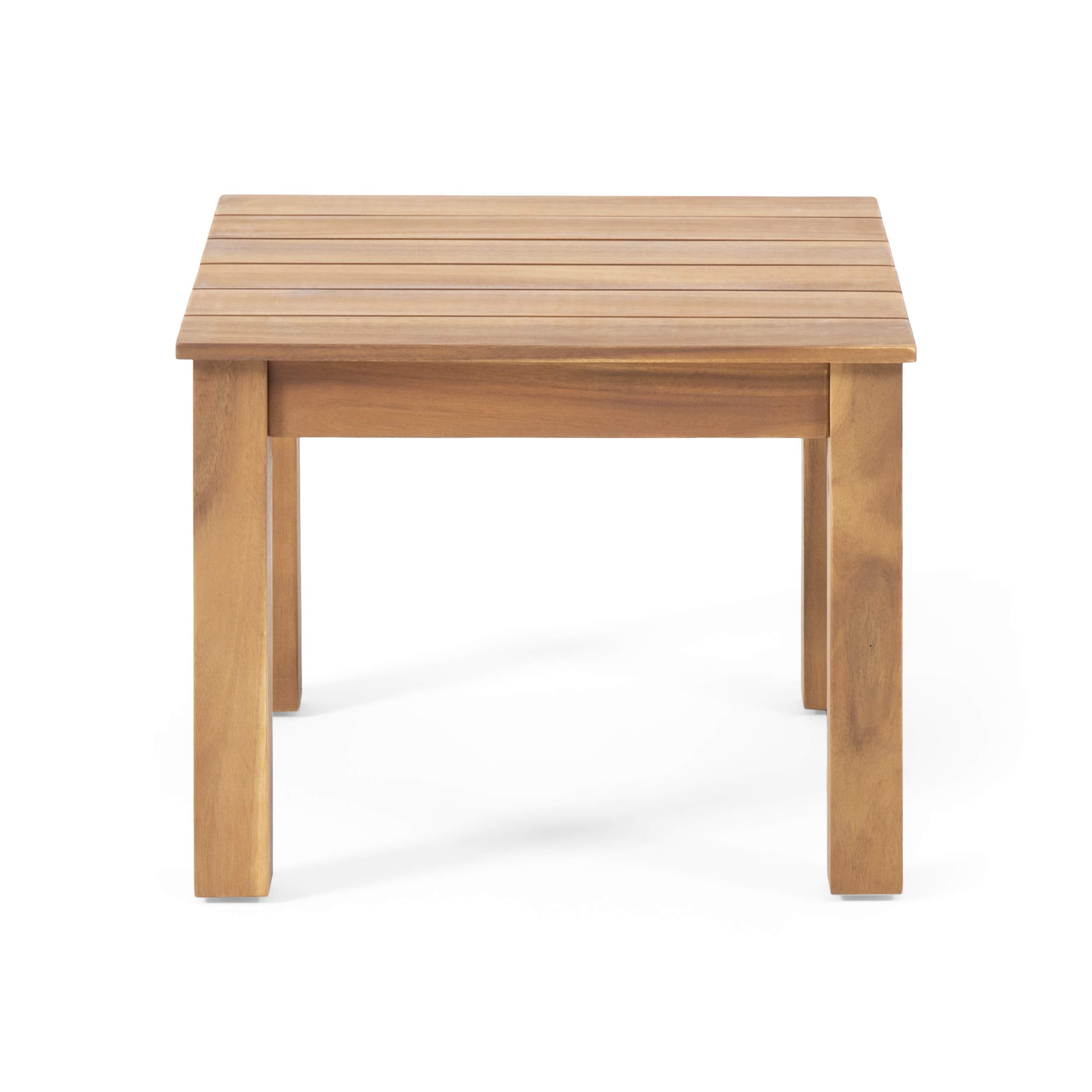 Acacia Wood Outdoor End Table Brown Patina
