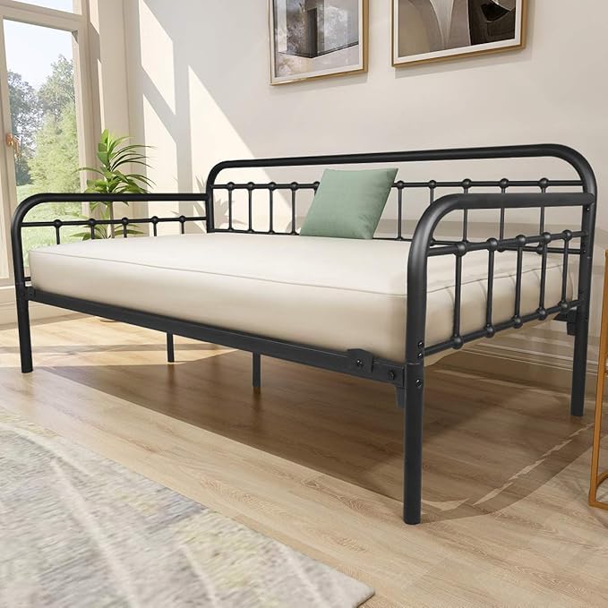 Metal Daybed Frame with Heavy Duty Slats - Twin