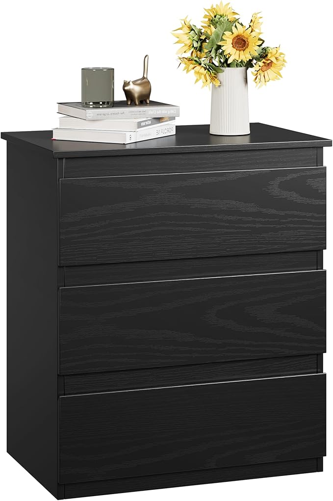 White Nightstand with 3 Drawers