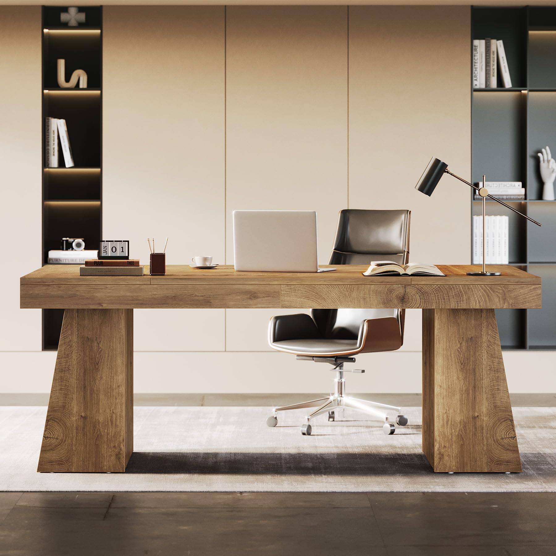 55-Inch Executive Desk with Double Pedestal
