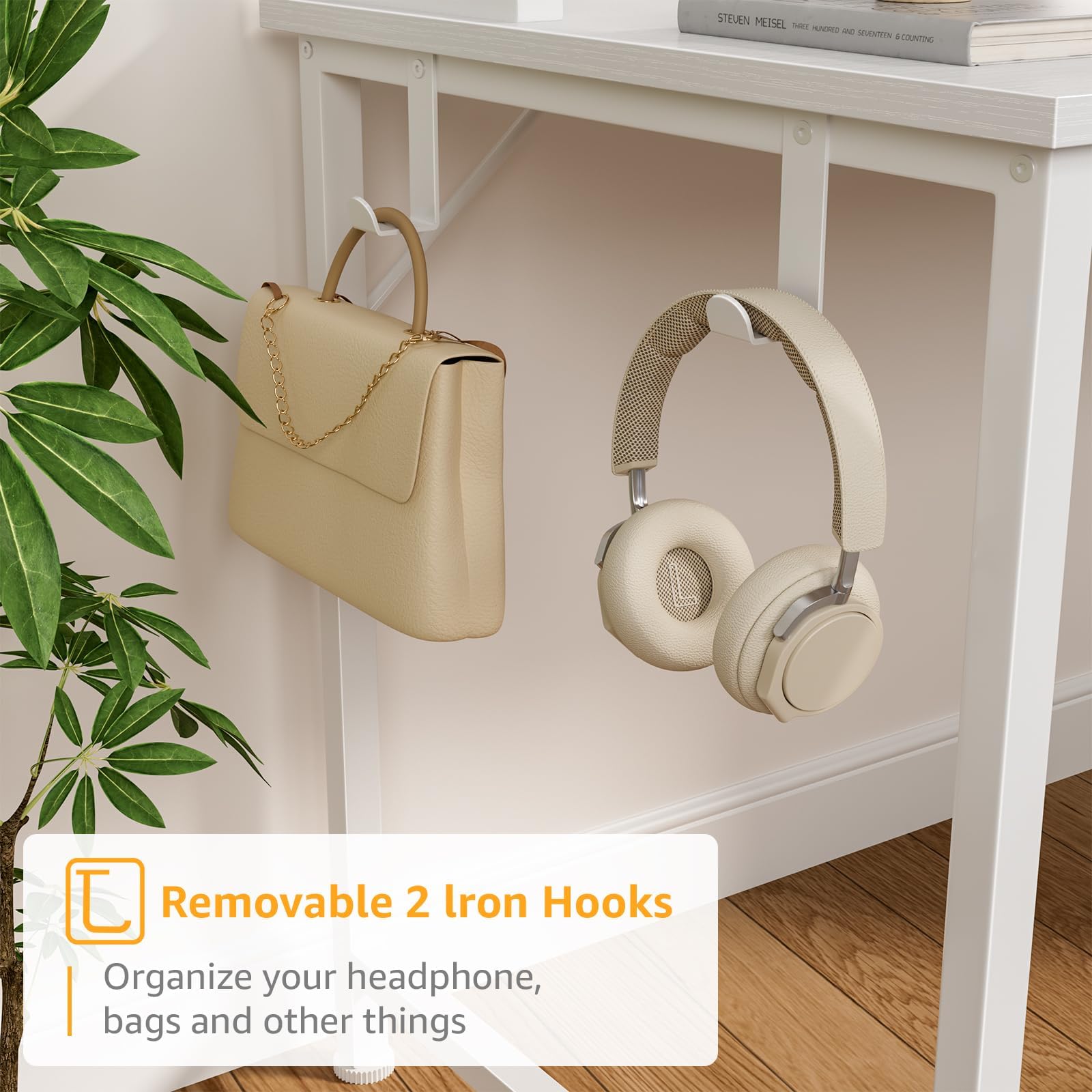 47 Inch Computer Desk with Hutch and Storage Drawers