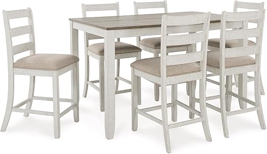 Counter Height Dining Set with Upholstered Stools