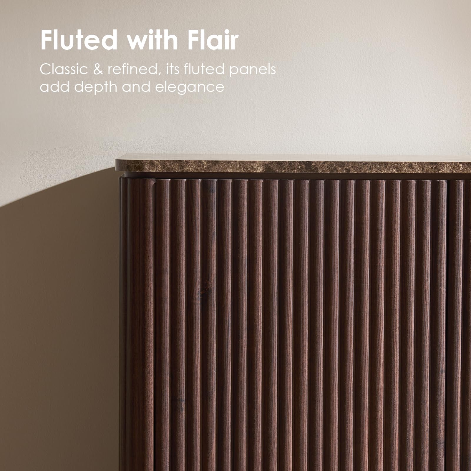Fluted Sideboard Cabinet with Storage