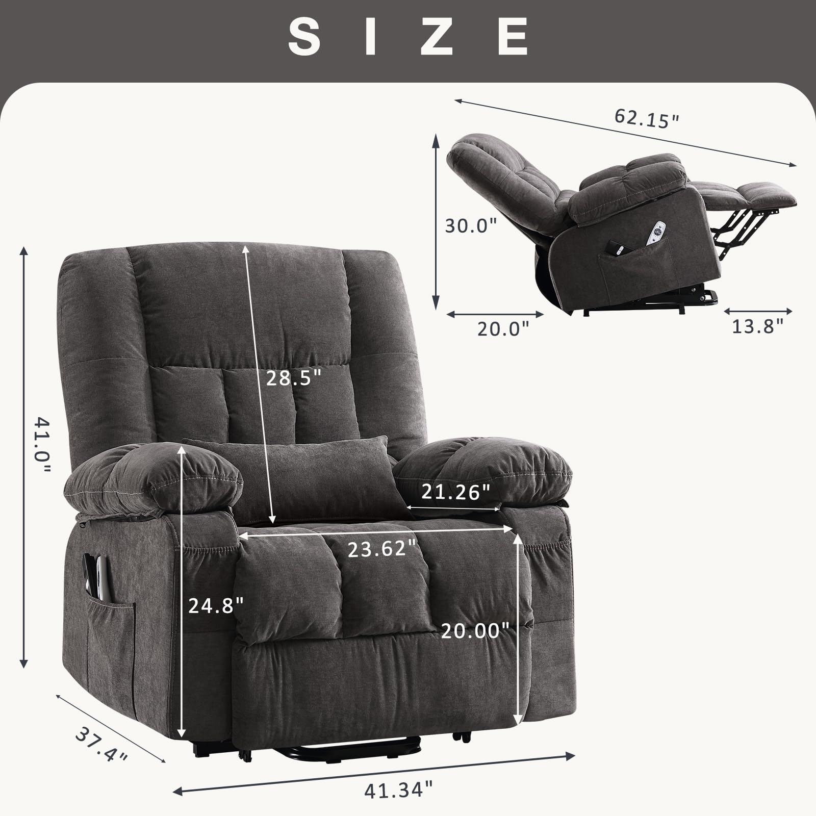Power Lift Recliner Chair with Heat and Massage