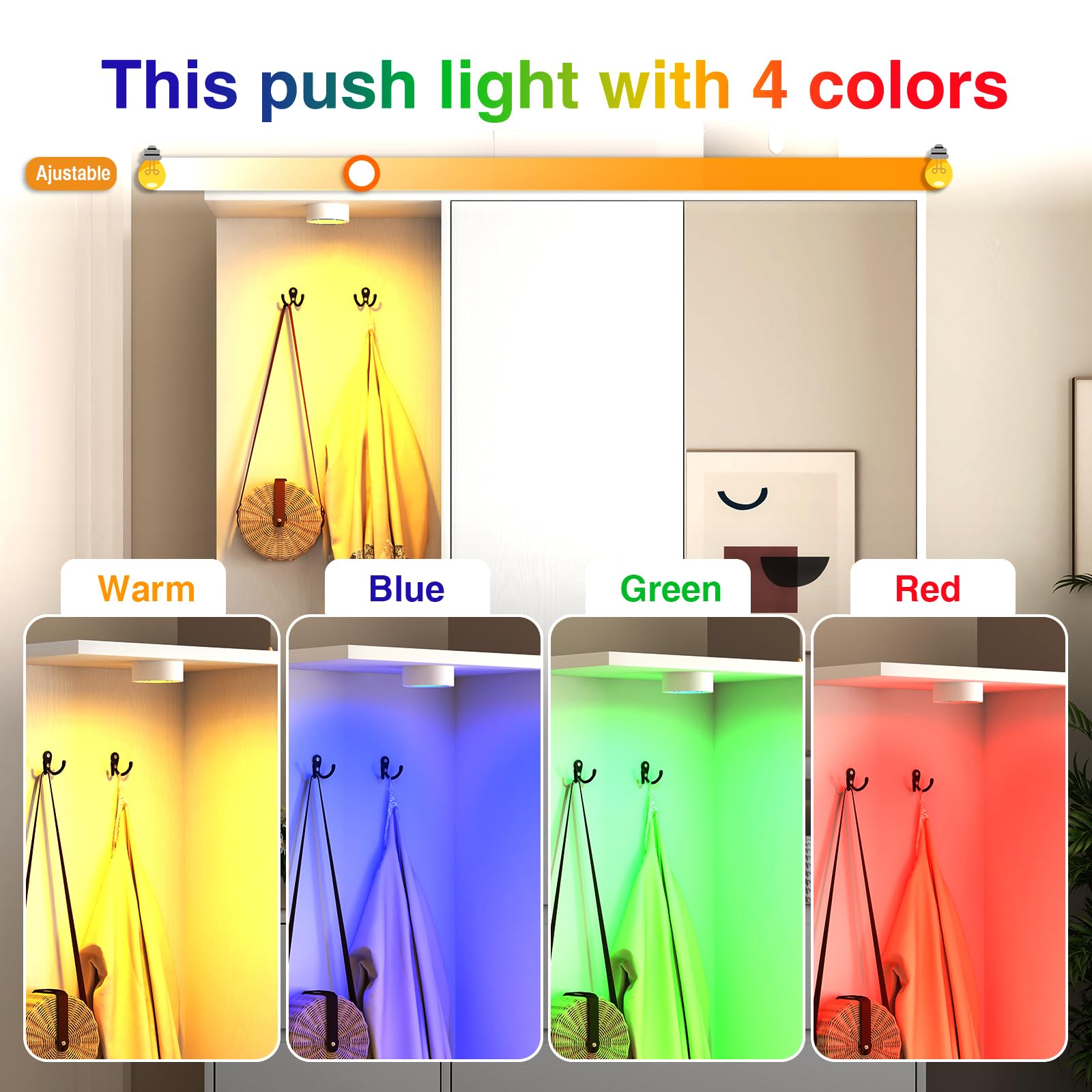 Armoire Wardrobe Closet with LED Light and Mirror