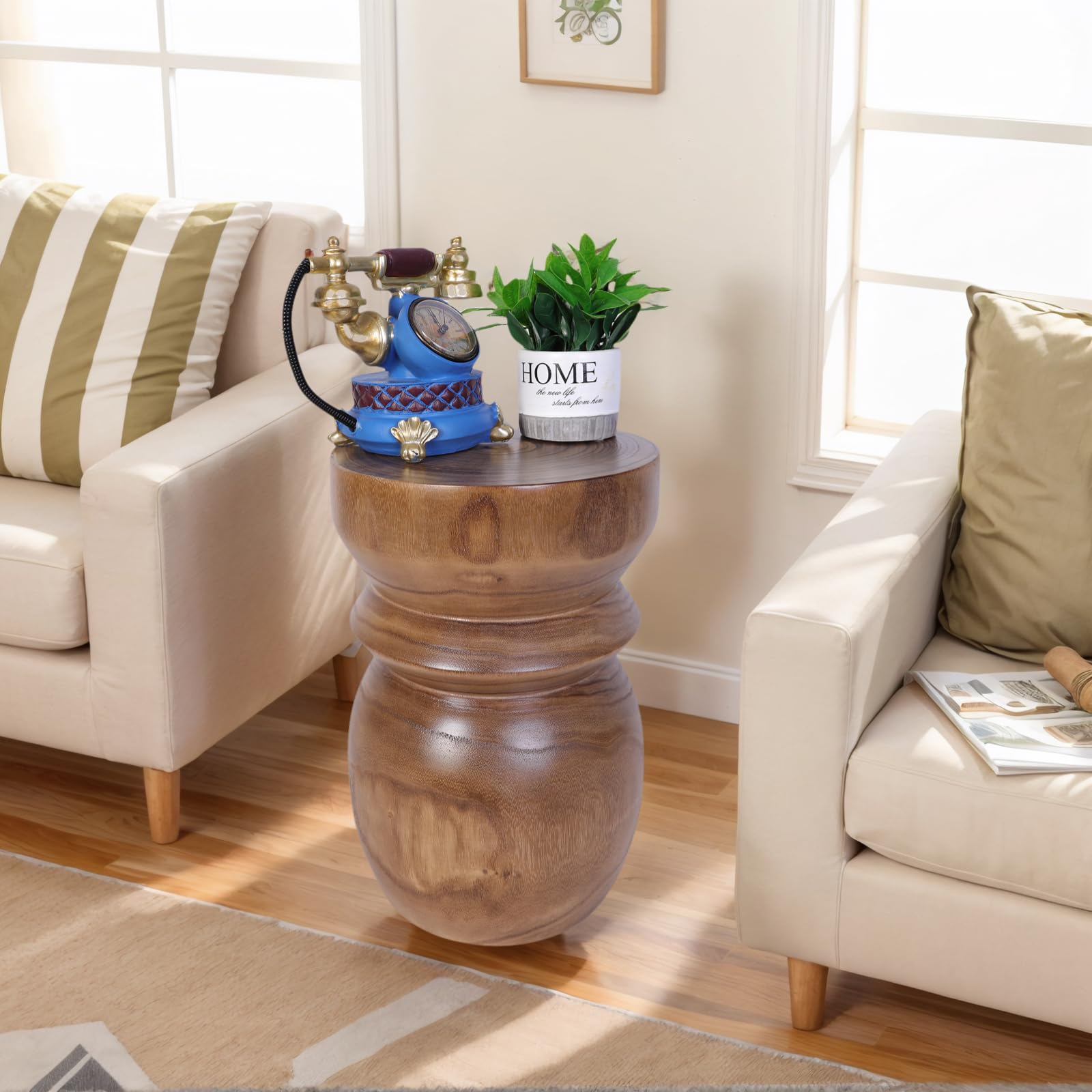Handcrafted Tree Stump Side Table