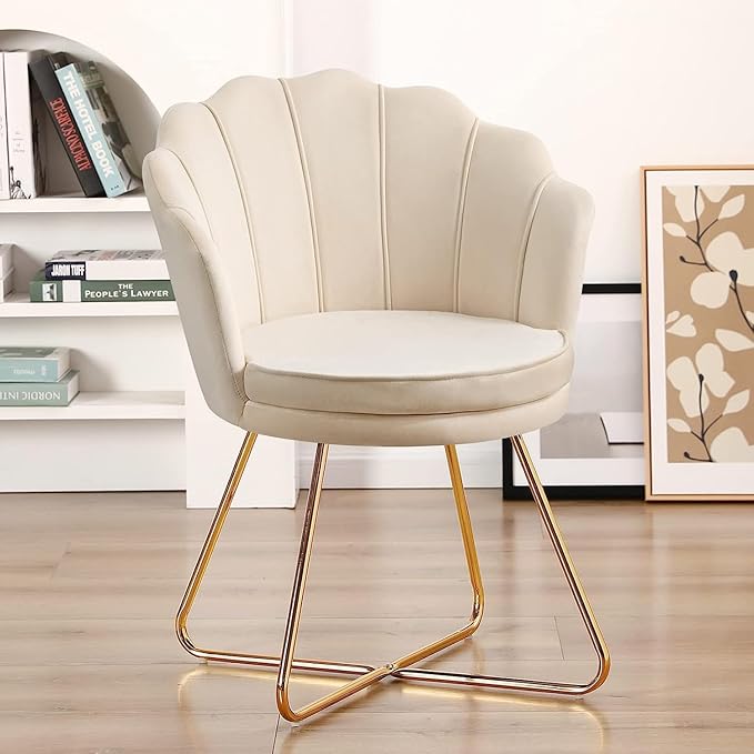 Shell Accent Chair with Gold Legs