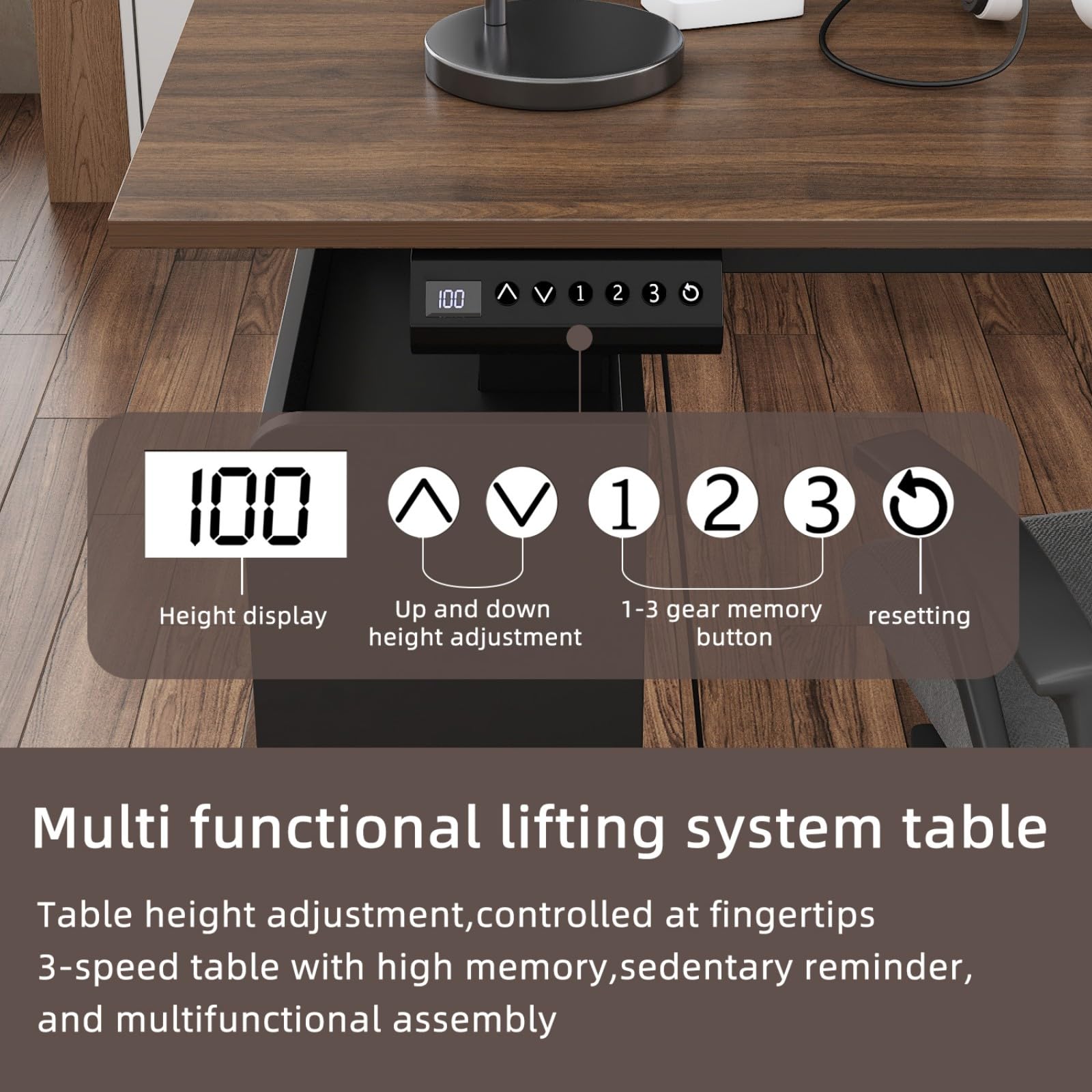 63-Inch L-Shaped Electric Standing Desk with Drawers and Shelves
