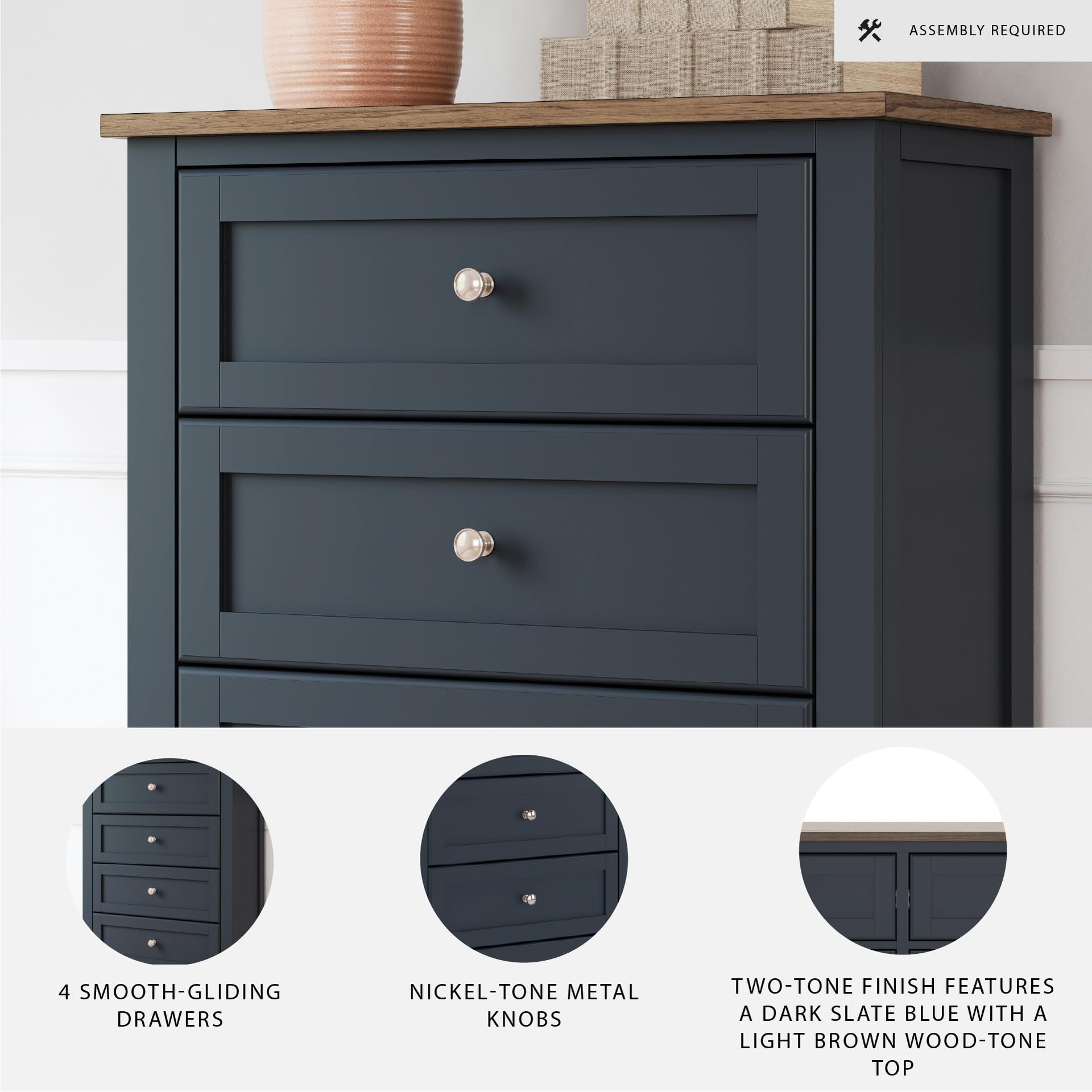 4-Drawer Shaker Chest