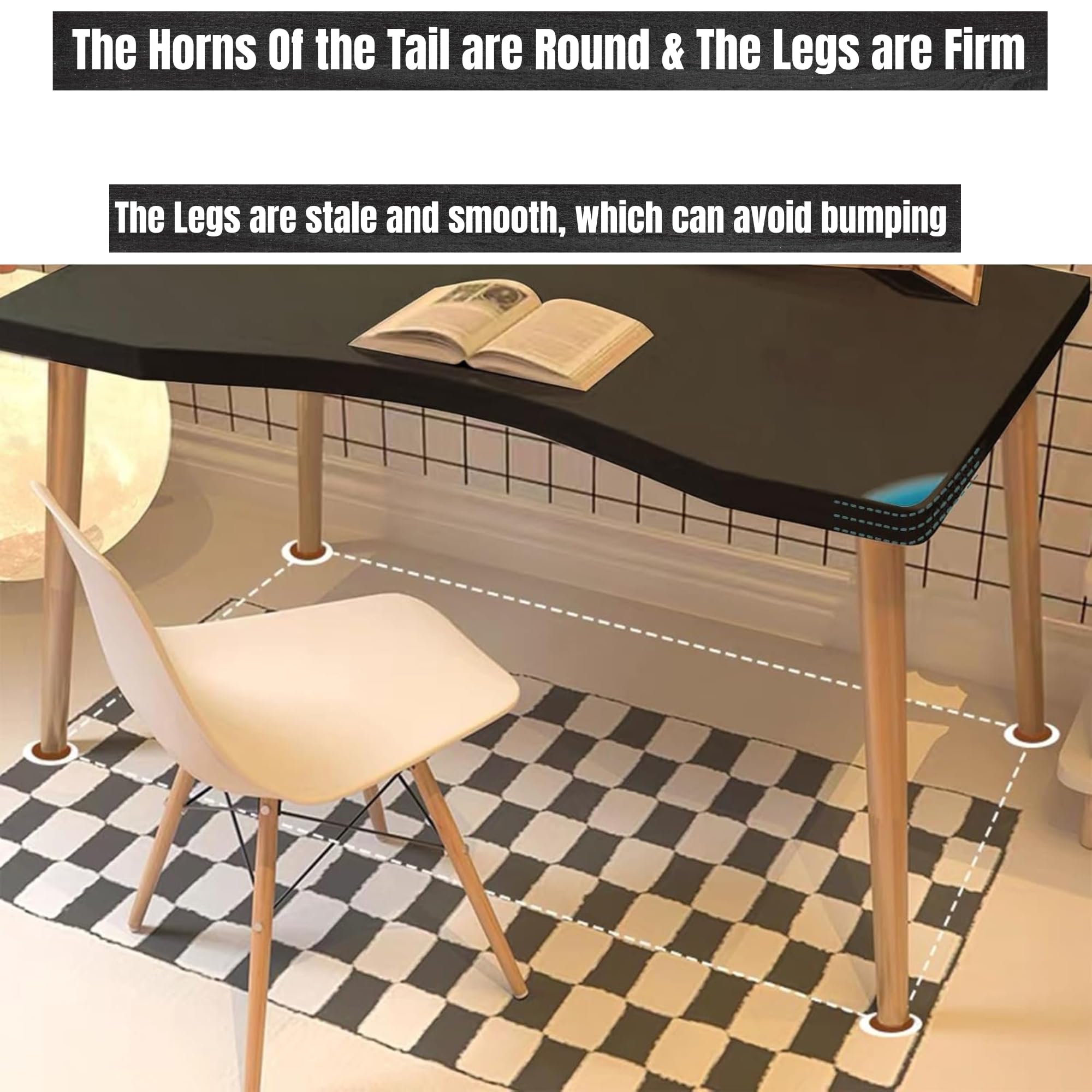 Modern Black Wooden Computer Desk