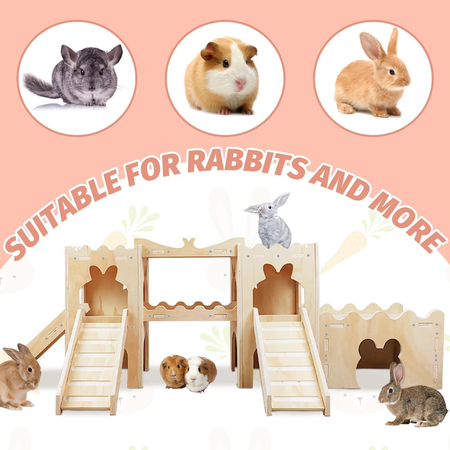 Extra Large Wooden Rabbit Castle Hideaway