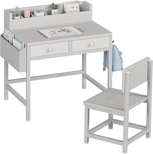 Kids Desk and Chair Set with Storage Drawer