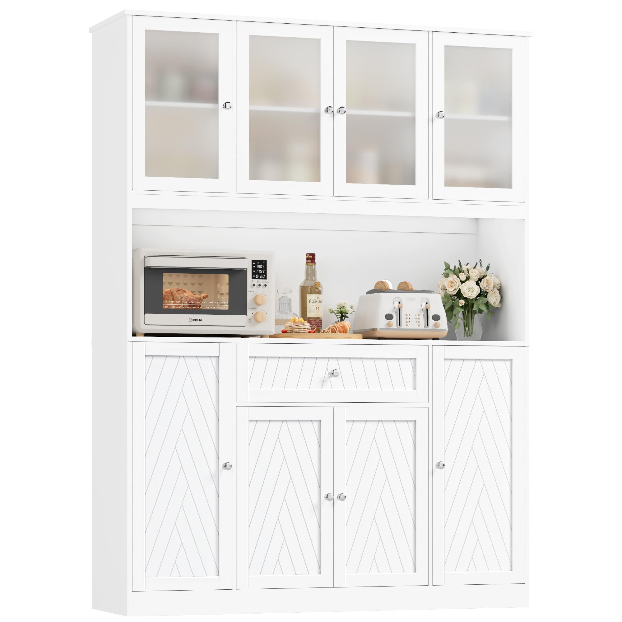 Large Kitchen Pantry Cabinet with Doors and Drawer