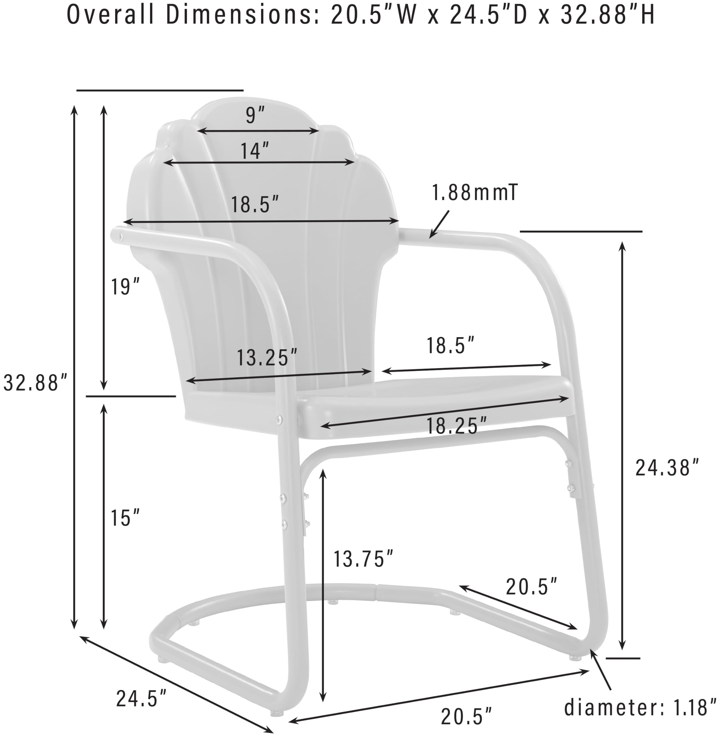 Crosley Furniture Tulip 5-Piece Outdoor Dining Set for 4, Vintage Retro Metal Round Patio Table and Chairs, Lavender Gloss/White Satin
