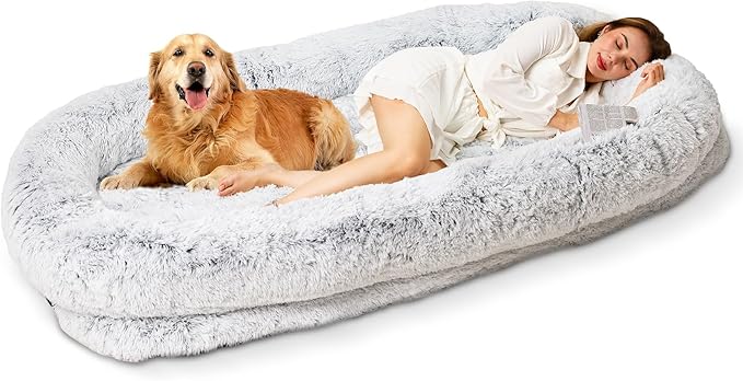 Orthopedic Human Dog Bed XL Light Grey