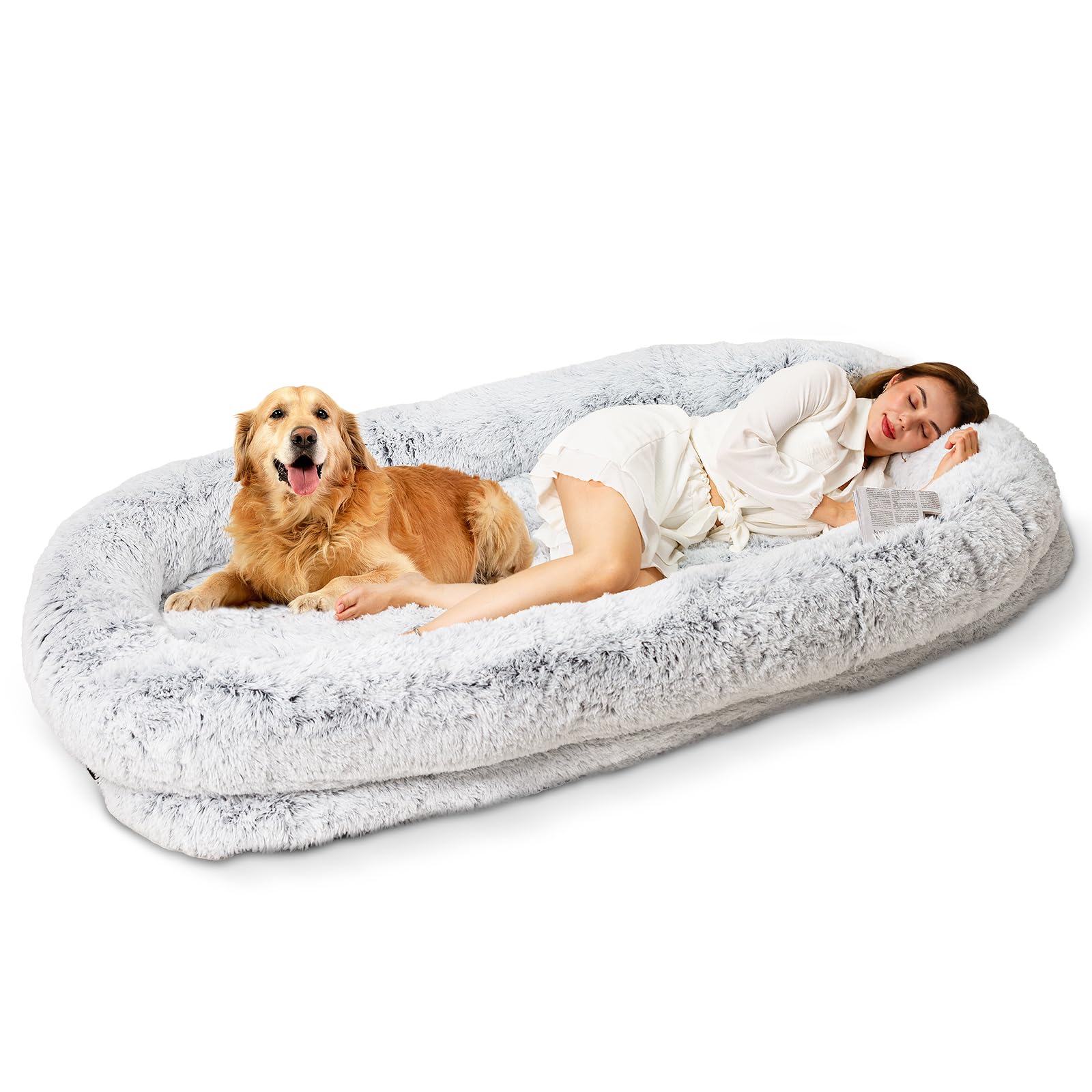 Orthopedic Human Dog Bed XL Light Grey