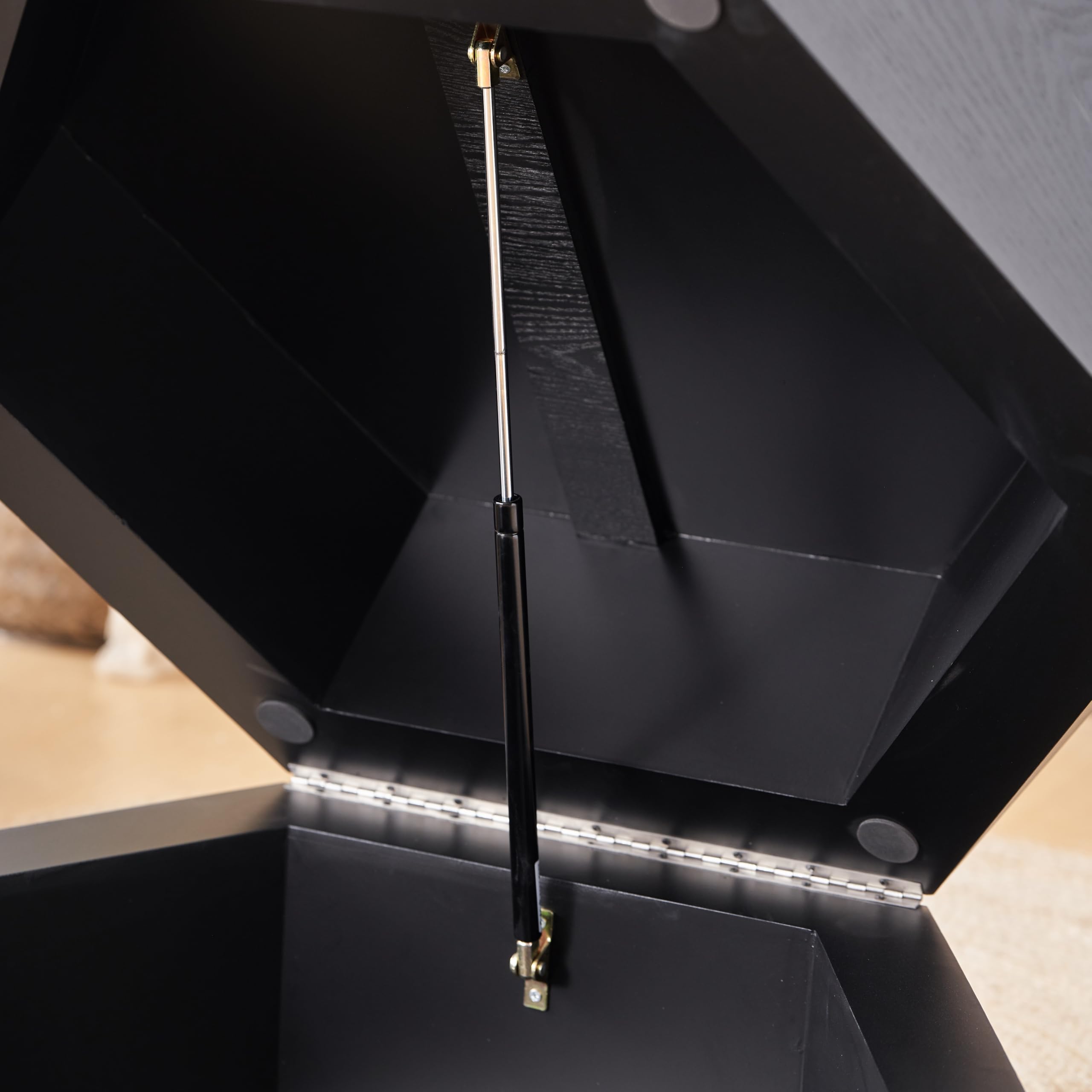 36.61" Round Drum Coffee Table with Storage