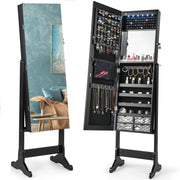 Jewelry Armoire Cabinet with Full Length Mirror and LED Lights