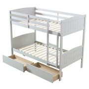 Twin Over Twin Bunk Bed with Storage Drawers