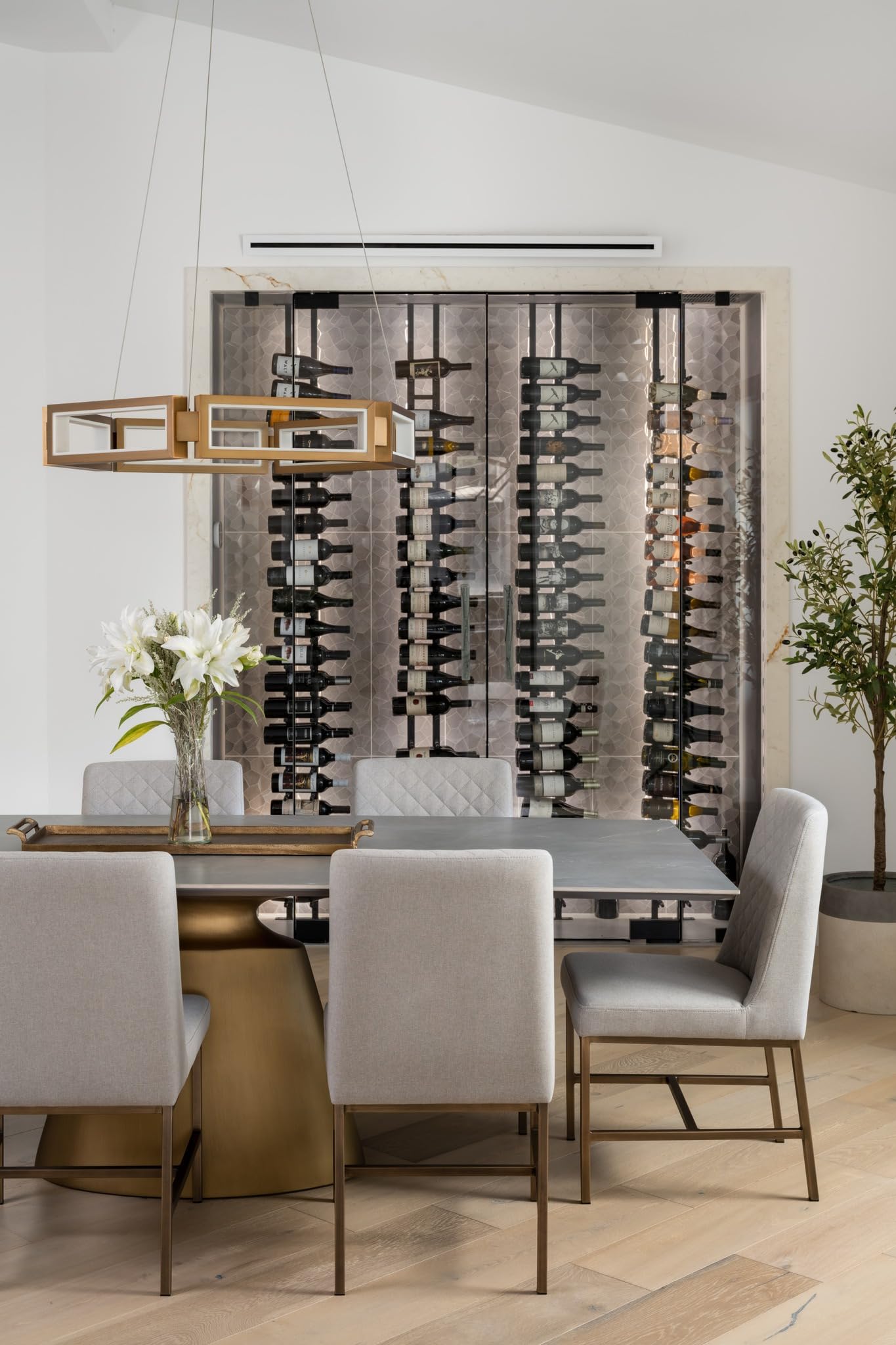 Floor-to-Ceiling Wine Rack - Double Deep Wall Mount - 42 Bottle Capacity