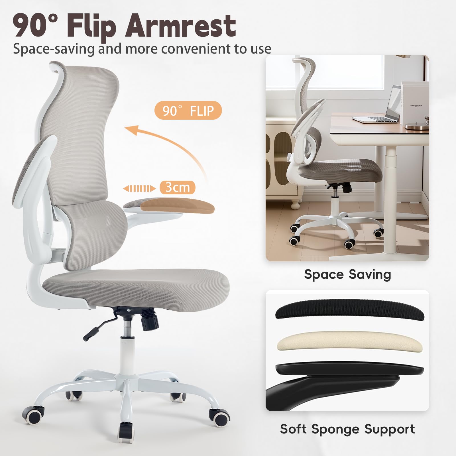 High Back Mesh Office Chair with Adjustable Lumbar Support