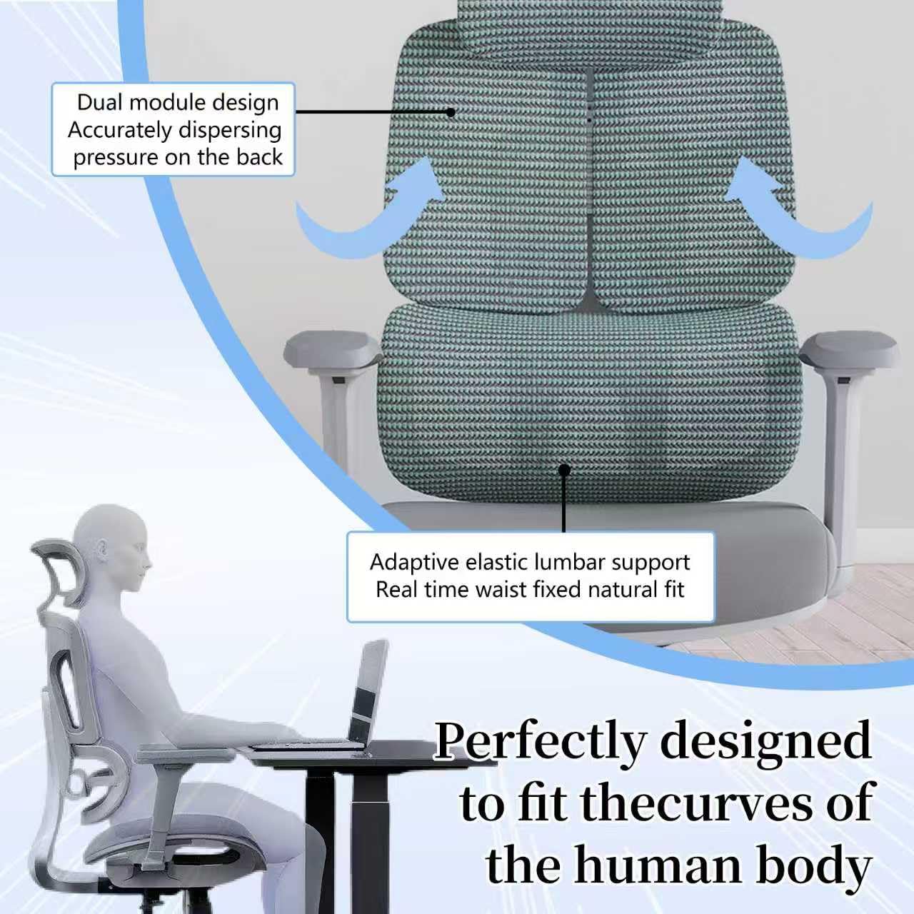 Ergonomic Office Chair 500 LBS Capacity with 3D Armrest