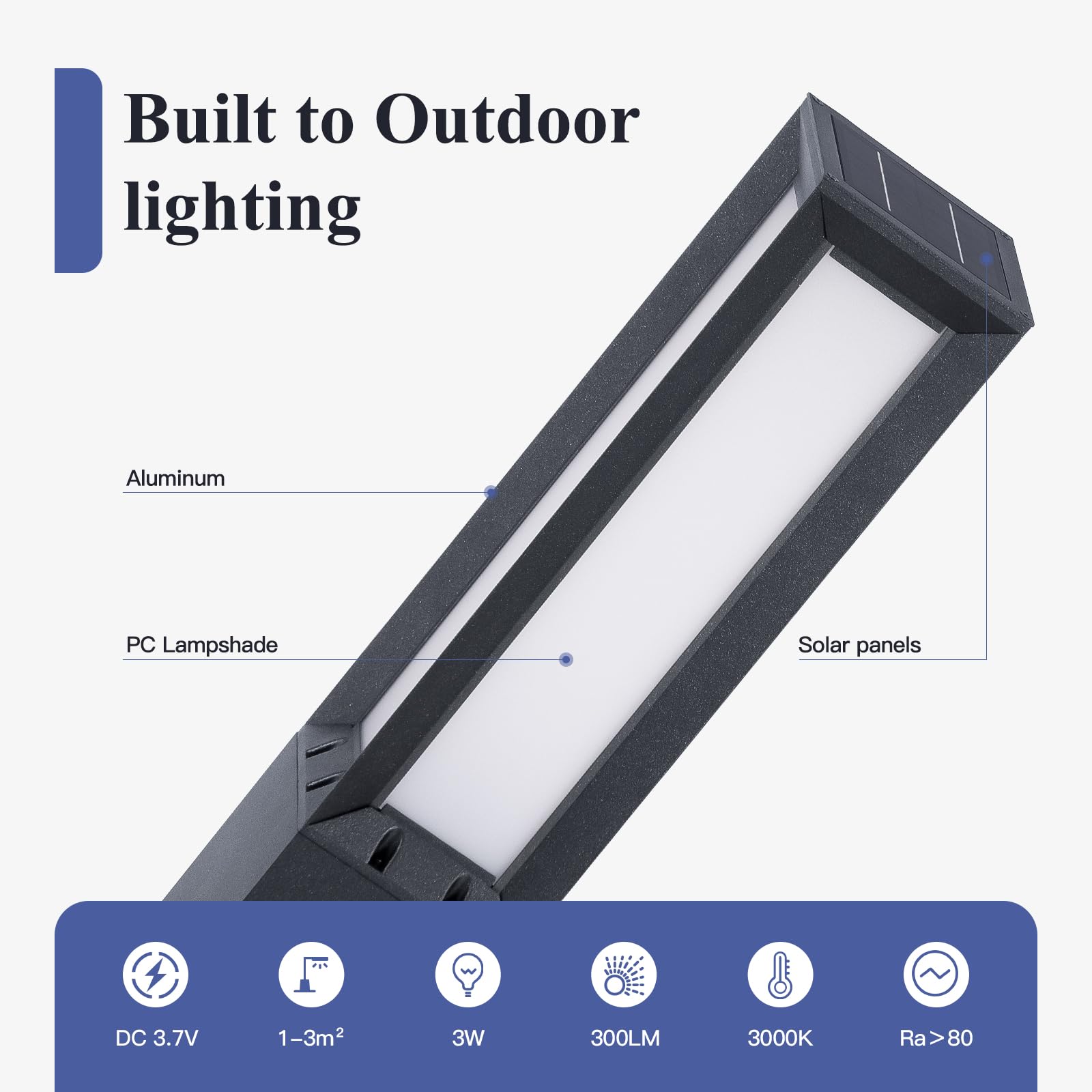 Solar Pathway Light Outdoor Waterproof Aluminum