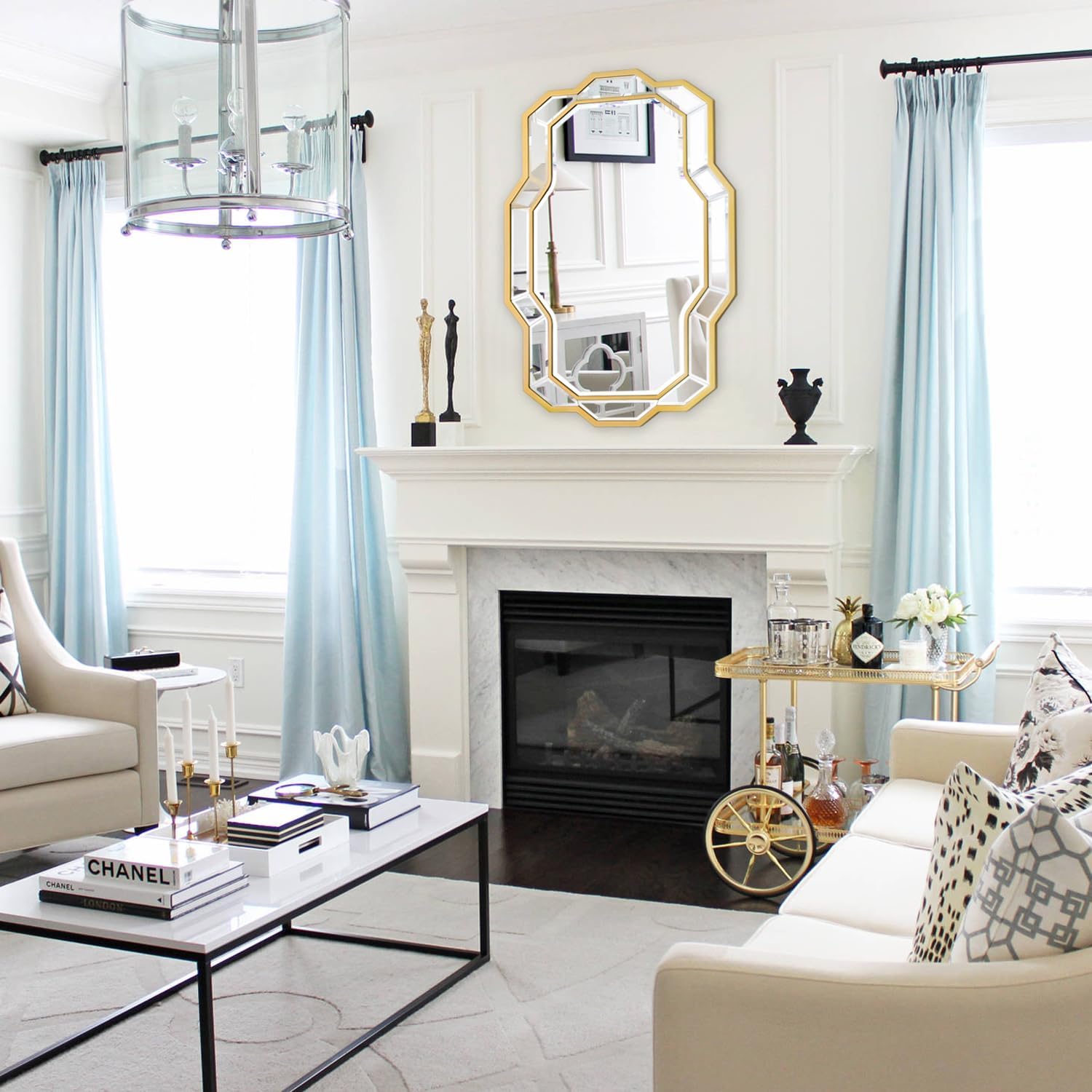 36x24 Gold Beveled Wall Mirror