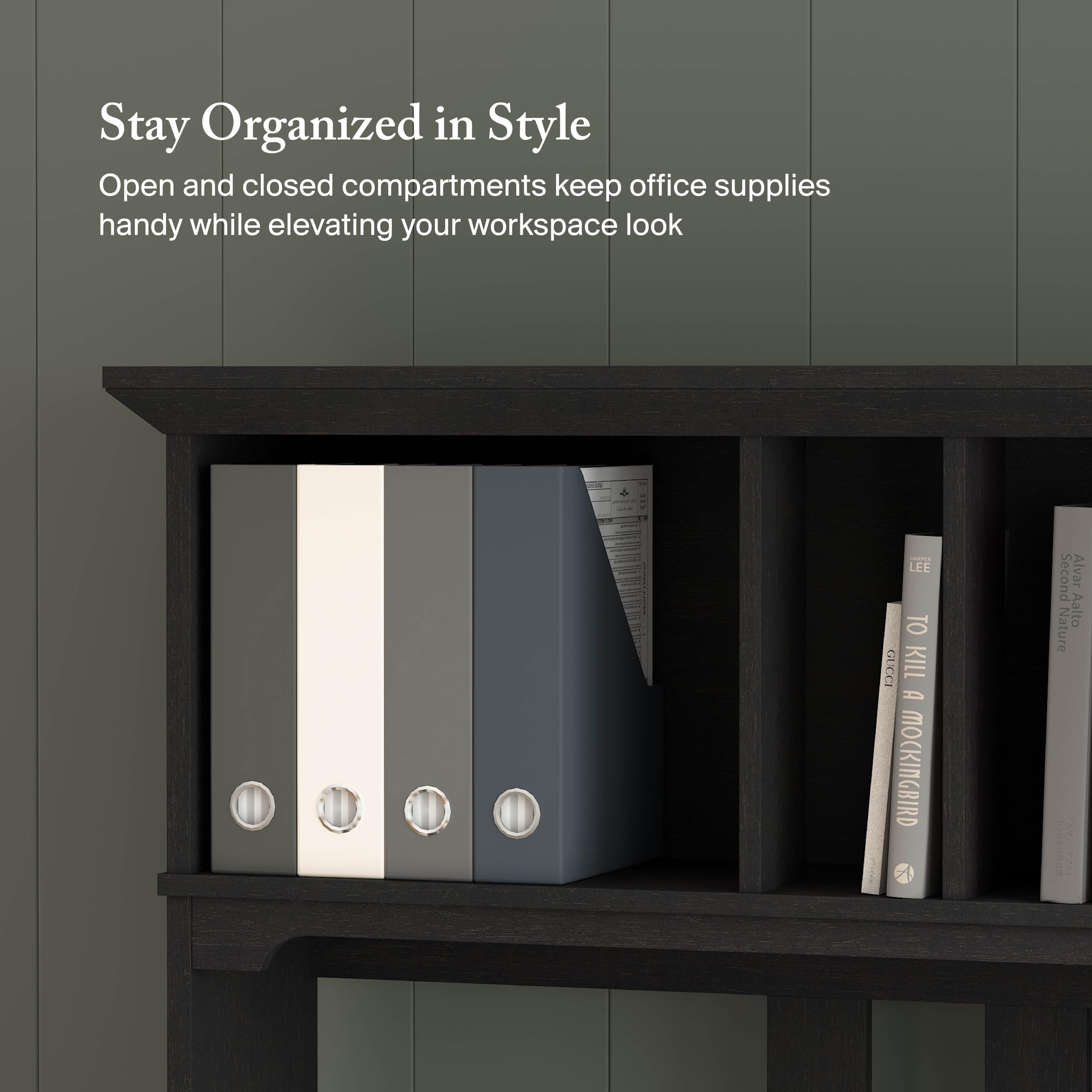 Computer Desk with Hutch - Drawers, Cabinets & Keyboard Tray