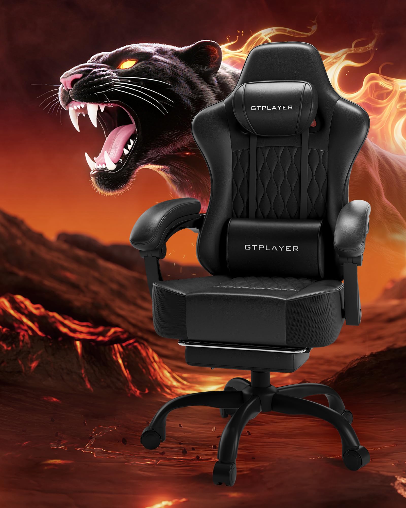 Big and Tall Gaming Chair with Footrest
