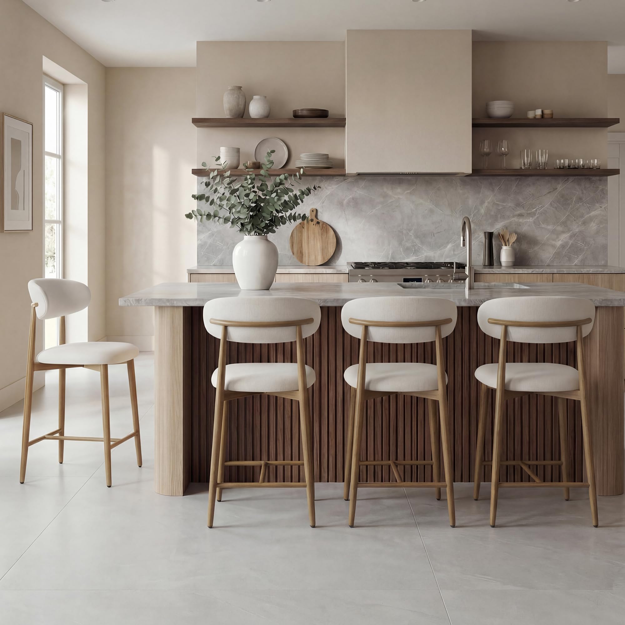 Counter Height Bar Stools Set of 4 Upholstered