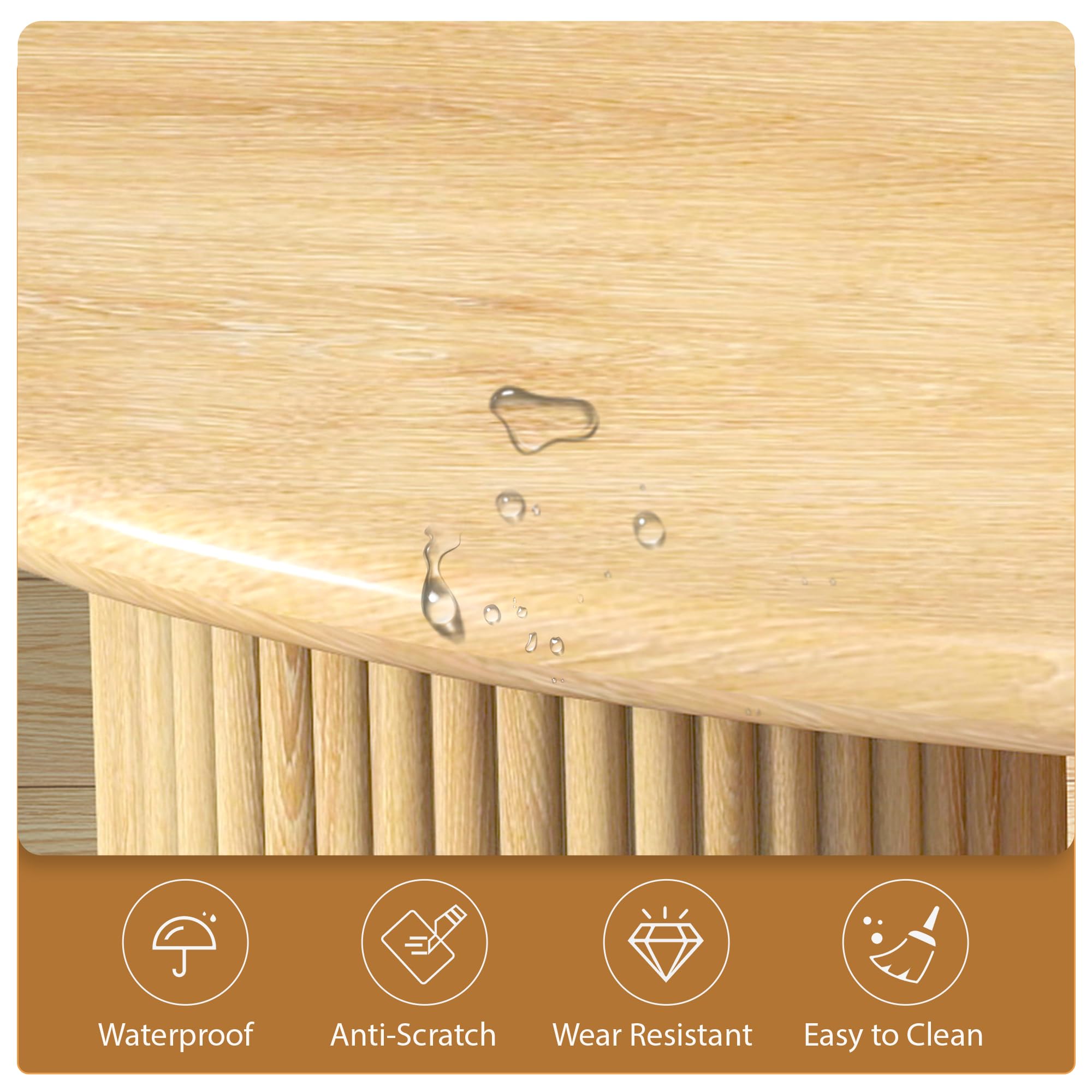 54.3" Curved Computer Desk with Fluted Legs